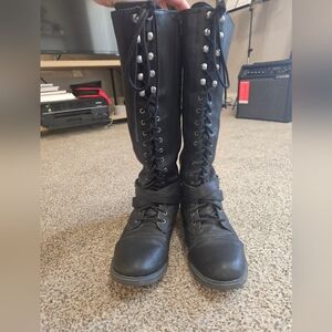 Knee-high Combat Boots